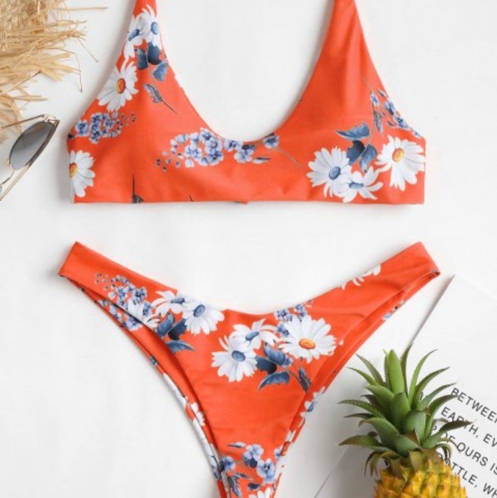 2/$20 - Zaful orange daisy Bikini